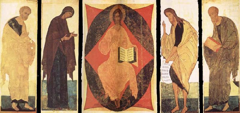 unknow artist Andrei Rublev and Assistants,Deisis,Christ in Majesty Among the Cherubins china oil painting image